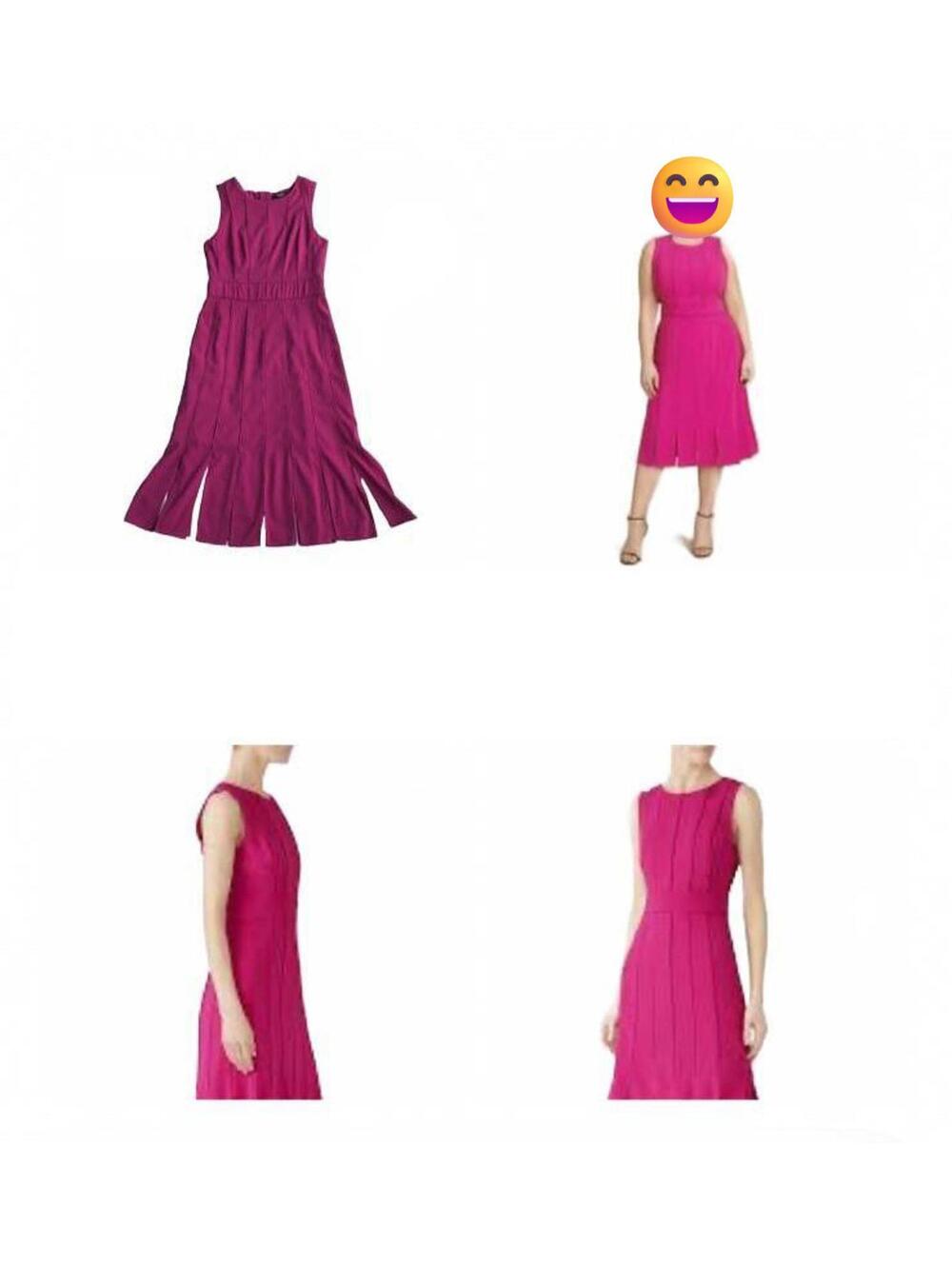 Badgley Mischka Sleeveless Midi Dress Pink Car Wash Hem cocktail/party business